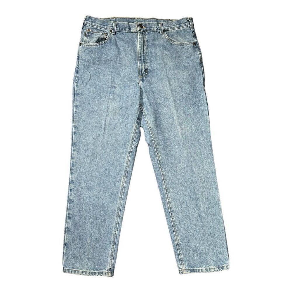 Carhartt Men's Relaxed Fit‎ Carpenter Blue Jeans Denim 38x30 Utility Pockets